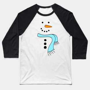 Cute Doodle Snowman with Bright Blue Scarf, made by EndlessEmporium Baseball T-Shirt